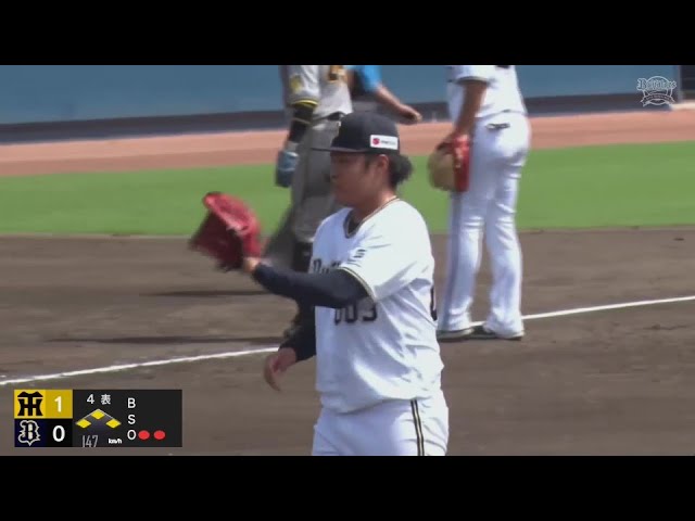 【ファーム】見事な火消し!! バファローズ・中田惟斗 空振り三振を奪うなどピンチを抑える!!  2024年7月18日 オリックス・バファローズ 対 阪神タイガース