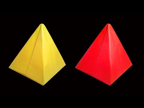 How to make A Paper Pyramid (Origami crafts) : HD
