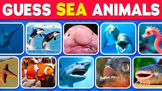 Guess The Sea Animal in 3 Seconds 🐬 | 100 Animals Quiz | Easy to Impossible