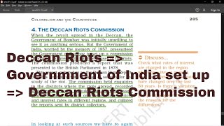 Deccan Riots Commission | Part 15 | Theme 10 | Colonialism and Countryside | Class 12 History NCERT