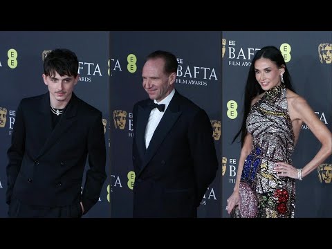 Video Thumbnail: Demi Moore, Ralph Fiennes, Timothee Chalamet walk BAFTAs red carpet | AFP