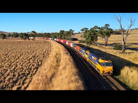 Pacific National Intermodal Freight NR37 NR54 NR30 Meet NR105 NR106 (Drone)