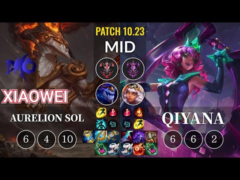 DMO Xiaowei Aurelion Sol vs Qiyana Mid - KR Patch 10.23