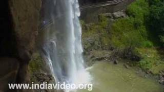 Waterfall at Ellora, the rock cut shrines at Aurangabad 