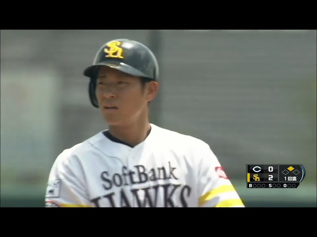 【ファーム】一軍復帰へバットで結果!! ホークス・上林 先制の2点タイムリー2べースヒット!! 2019/6/11 H-C(ファーム)