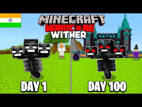 I Survived 100 Days as a Wither in Minecraft Hardcore (HINDI)