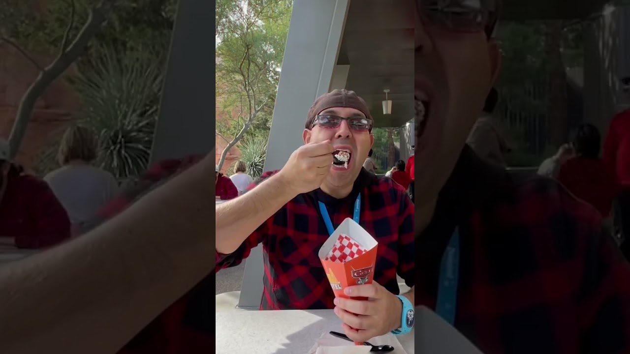 MyDisneyFix Sampling New Spicy Disney Esquite Corn Fritters In Cars Land at Disney California