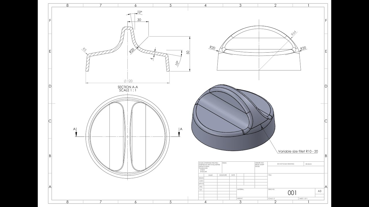 basic solidworks 001-Surface Modeling