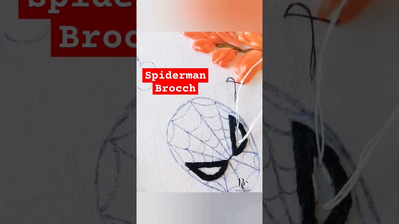 Spiderman brocch #spiderman #spidermanbrooch #handembroiderybrooch #embroidery #handembroidery