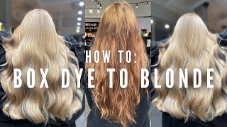 Hair Disaster! Transforming Box dye to Blonde in one appointment with no breakage - tutorial