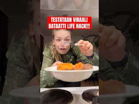 Ootko viel testannut tätä viraalia bataatti vinkkiä?? 🤯 #vinkki #ruoka #huumori #haaste #komedia