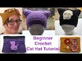 Beginner Crochet Cat Hat Tutorial Quick Easy Crochet Gift Crochettutorial Crochetgiftideas