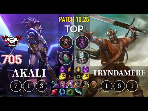 JDG 705 Akali vs Tryndamere Top - KR Patch 10.25