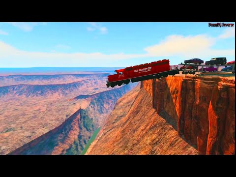 Trains vs Cliff vs Water #6 - BeamNG Drive || Beamng Train Crashes || Trians Videos