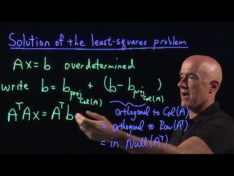 Normal equation solution of the least-squares problem | Lecture 27 | Matrix Algebra for Engineers