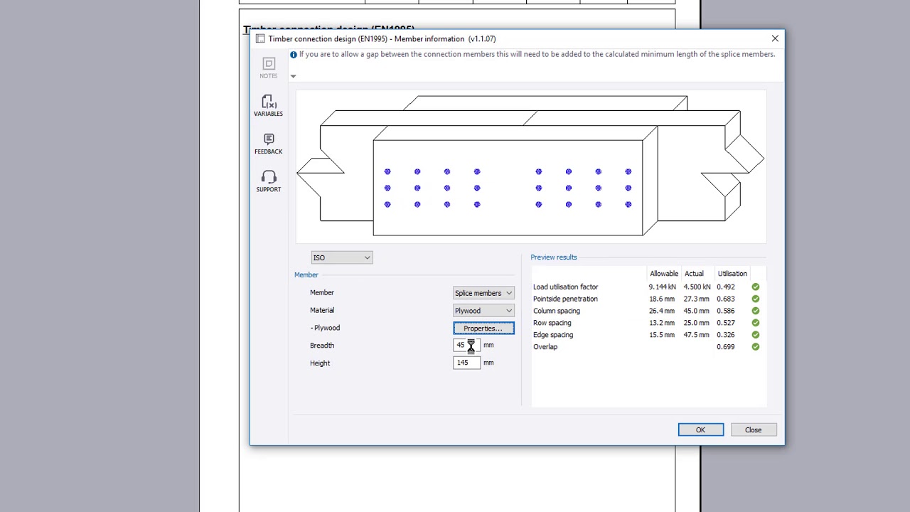 Timber connection design (EN1995)