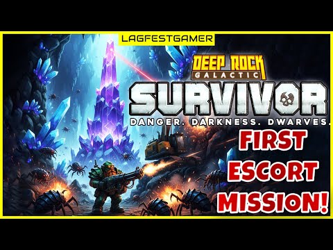 First Escort Mission! | Crystalline Caverns Escort Duty Hazard 1 | Deep Rock Galactic Survivor