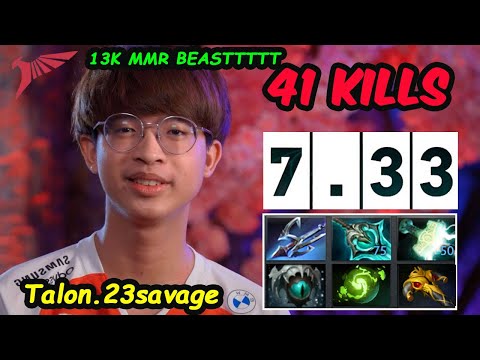 Talon 23savage Slark - UNHUMAN 41 KILLS NEW PATCH 7.33 Dota 2