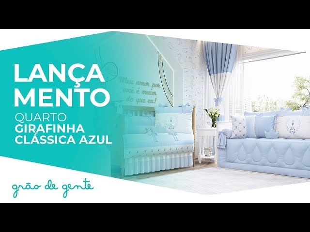 Quarto de Bebê Girafinha Clássica Azul - Grão de Gente
