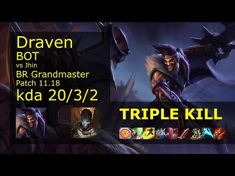 Draven ADC & Sett vs Jhin & Zyra - BR Grandmaster 20/3/2 Patch 11.18 Gameplay