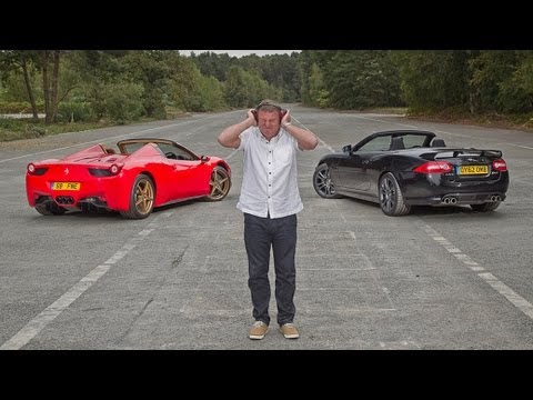 Ferrari 458 Spider vs Jaguar XKR-S: which sounds best?