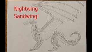 Wings of fire Nightwing Sandwing hybrid, speedpaint!
