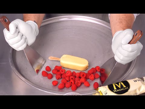 MAGNUM & Raspberry - Ice Cream Rolls | ASMR