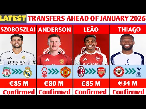 NEW CONFIRMED TRANSFERS AND RUMOURS FOR AHEAD OF JANUARY 2026😱🔥ft.Szoboszlai,Leao,Anderson,Thiago