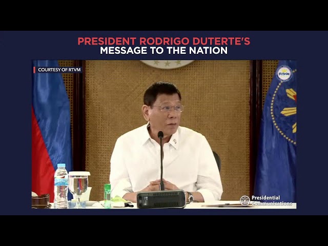 LIVESTREAM: President Duterte’s address to the Philippines – September – December 2021