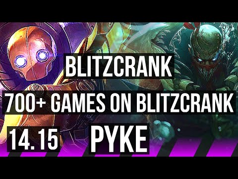 BLITZCRANK & Tristana vs PYKE & Miss Fortune (SUP) | 2/1/7, 700+ games | EUNE Master | 14.15