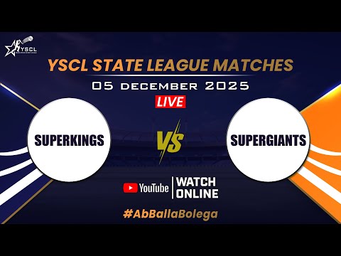 YSCL2025 Live: Under 19 ! Superkings vs Supergiants- Trial Matches