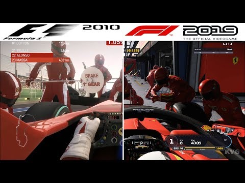F1 Game Comparison (2010 - 2019 PIT Stop Gameplay Comparison)