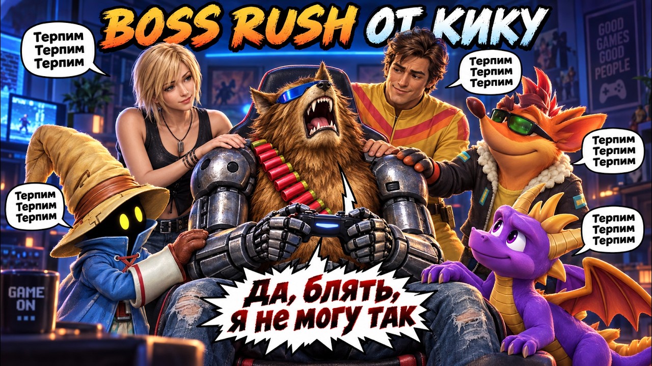 СТРИМ С ЧИПАЕМ#613 - ТАЩИМ BOSS RUSH от КИКУ (120 ЗЛЫХ БОСЯКОВ на PS1 ПРОТИВ ЧИПАЯ) - ЧАС?