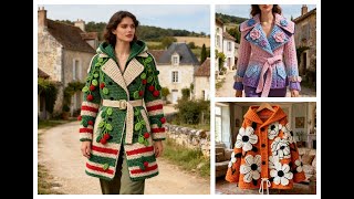 Crochet Trench Coat Design Collection | Elegant & Modern Style#crochet #design #trenchcoat
