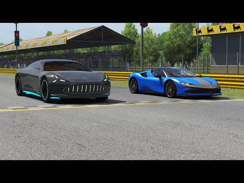 Mercedes Vision AMG Concept 2022 vs Ferrari SF90 Stradale 2020 at Monza Full Course