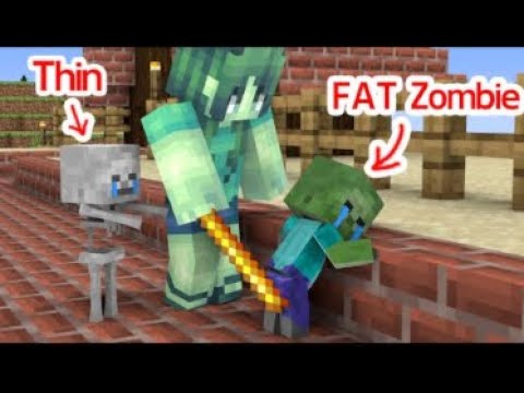 Fat Baby Zombie e Thin Baby Skeleton Storia triste Animazione-scuola dei mostri Minecraft