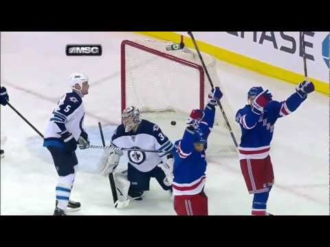Pyatt (NYR) Goal 02-26-13 New York Rangers vs Winnipeg Jets