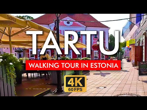 🇪🇪 Tartu Walking Tour Estonia in 4K Video. Explore from the Tartu Town Hall Square to University