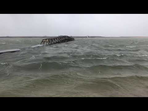 Sandwich Boardwalk during Friday’s storm