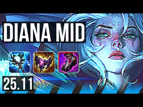 DIANA vs SYNDRA (MID) | 10 solo kills, Legendary, 19/4/7 | TR Grandmaster | 25.11