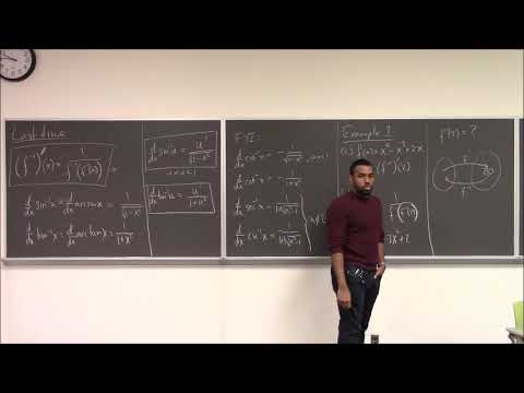 Math 1206-R03 Lecture 19 - Derivatives of Inverses and Related Rates part 1