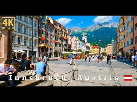 Innsbruck, Austria 🇦🇹 | A Beautiful 🤩 Summer ☀️ City Walking Tour | 4K 60 fps | Exploring the City