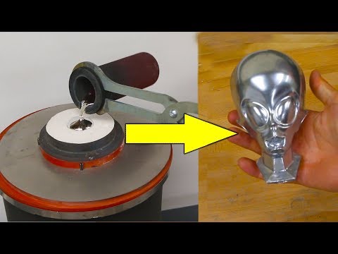 Making Area 51 ALIEN HEAD with MOLTEN ALUMINUM!