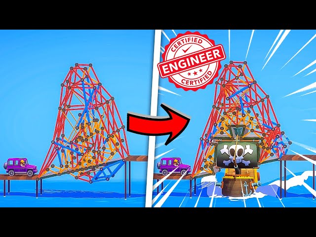 I found CERTIFIED ENGINEER bridges in Poly Bridge 3!