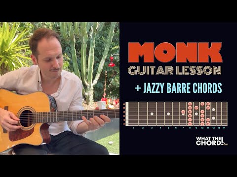 MONK Theme + How To Make Barre Chords Jazzy Guitar Lesson 🎷