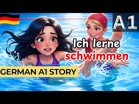 LEARN GERMAN: EASY A1 German Swimming Story (English translation)