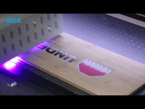 UV Printer review video WER A1 ED6090UV Printer Printing on Bamboo Plate