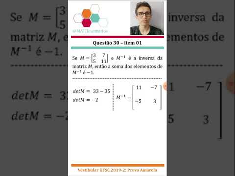 Questão 30 - item 01 - Vestibular 2019-2