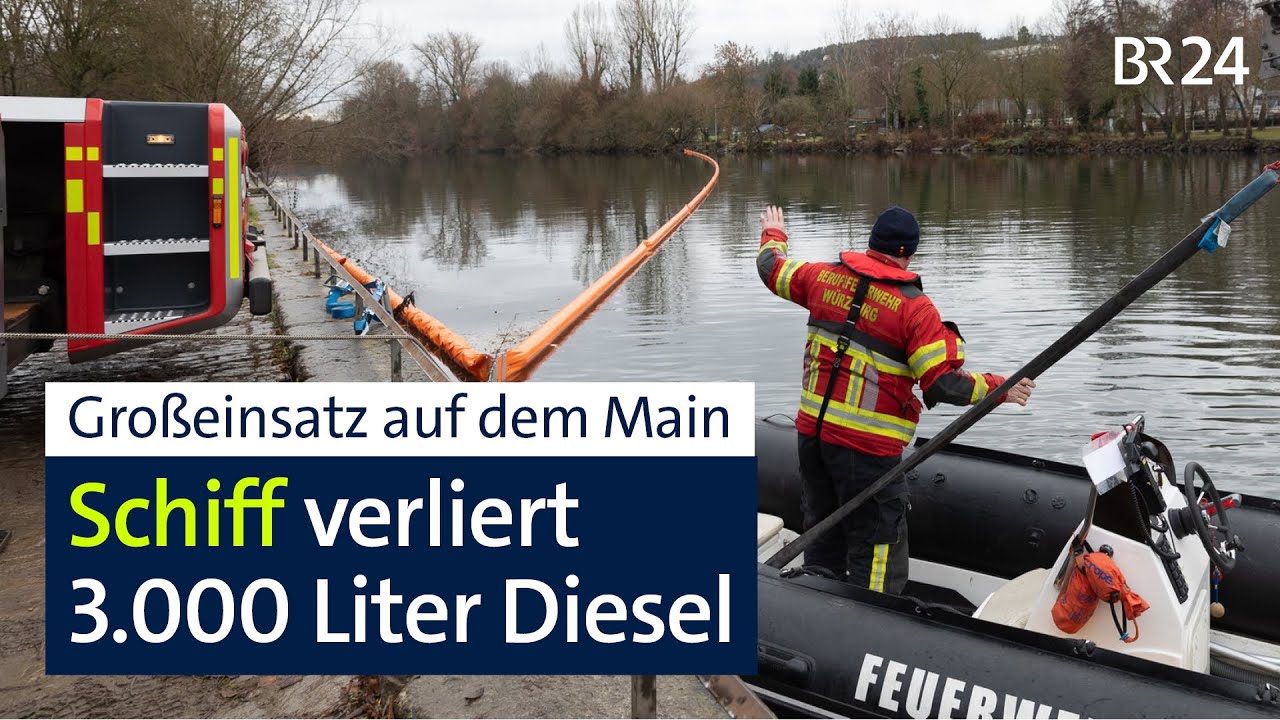 Kampf gegen Umweltgefahr: Passagierschiff verliert Diesel auf dem Main | BR24