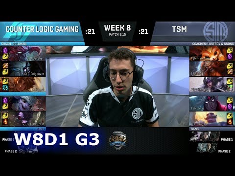CLG vs TSM | Week 8 Day 1 S8 NA LCS Summer 2018 | TSM vs CLG W8D1